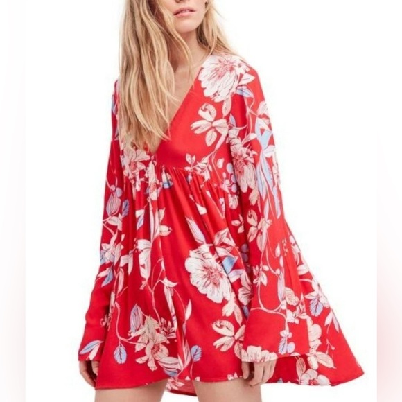 Free People Bella Bell Sleeve Tunic.  M.  EUC - Picture 3 of 12